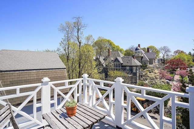 balcony featuring a residential view