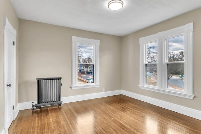 empty room with hardwood / wood-style flooring