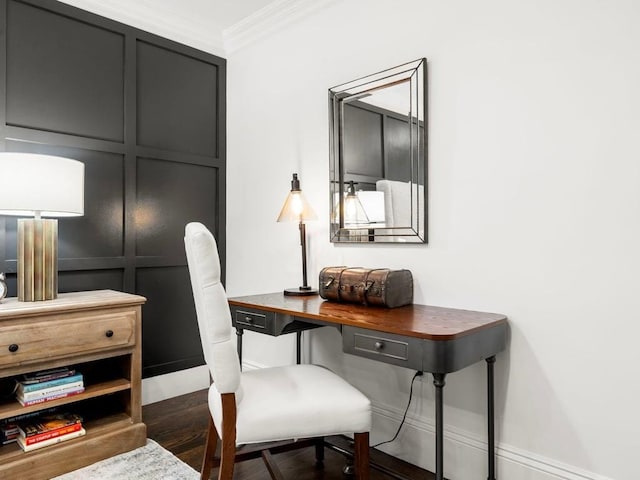 115 Sewall Ave Unit 1, Brookline, MA 02446 - office space featuring crown molding and dark wood-style floors
