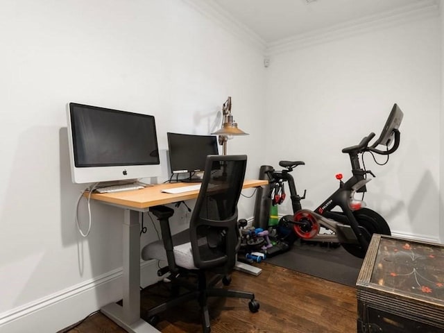 115 Sewall Ave Unit 1, Brookline, MA 02446 - office area with crown molding and wood finished floors