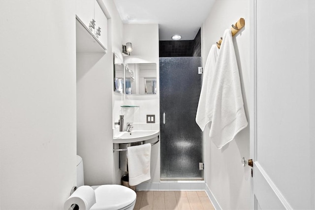 26 Saxon Rd, Newton, MA 02461 - bathroom with toilet, a walk in shower, and a sink
