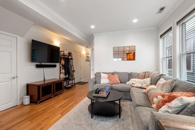 10 Peters Unit 2, Boston, MA 02127 - living room featuring light wood finished floors, crown molding, and recessed lighting