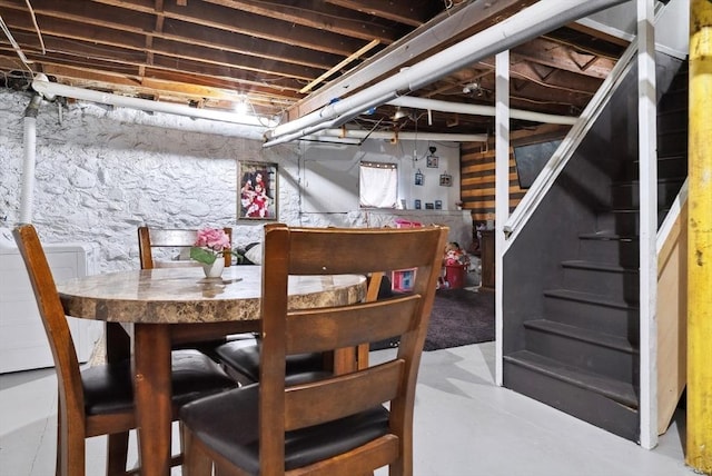 139 Washington St, Hudson, MA 01749 - basement with stairs and washer / dryer