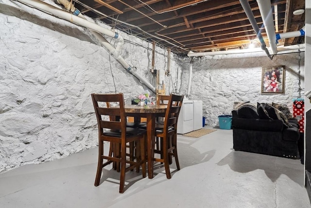 139 Washington St, Hudson, MA 01749 - unfinished basement with separate washer and dryer