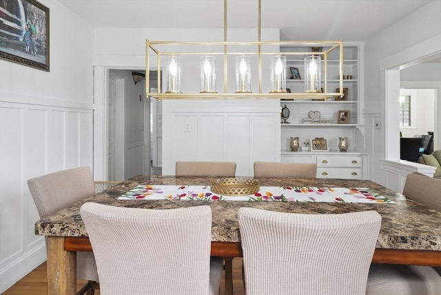 139 Washington St, Hudson, MA 01749 - dining room with a decorative wall, wood finished floors, and wainscoting