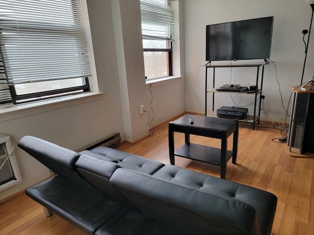 living room featuring light hardwood / wood-style floors