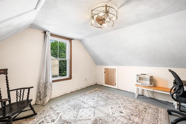 14 Giles Ave, Beverly, MA 01915 - additional living space with vaulted ceiling, heating unit, and a chandelier