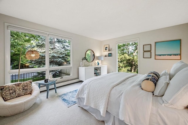 228 Atlantic Ave, Swampscott, MA 01907 - bedroom with carpet and baseboard heating