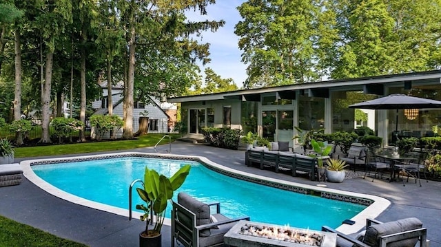 228 Atlantic Ave, Swampscott, MA 01907 - outdoor pool with a patio and outdoor lounge area