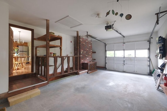 garage featuring a garage door opener
