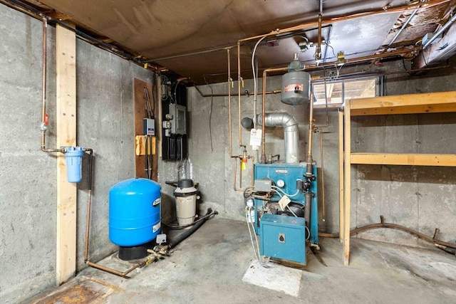 utility room with a heating unit