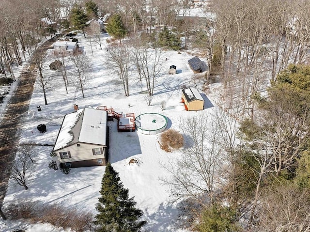 view of snowy aerial view