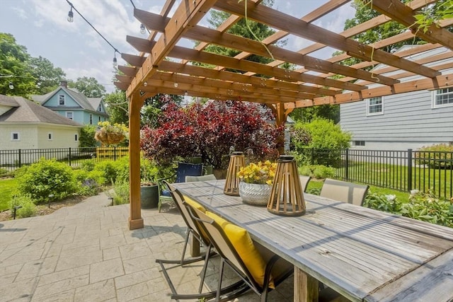 104 Longmeadow St, Longmeadow, MA 01106 - fenced backyard with outdoor dining space, a patio area, and a pergola