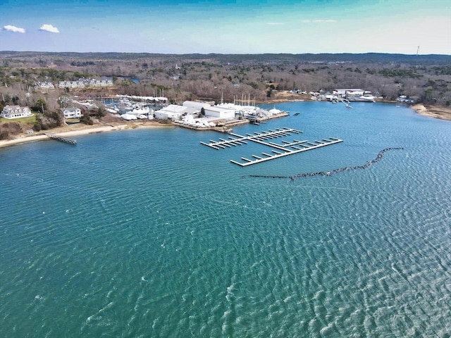 drone / aerial view of a nearby body of water