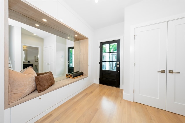 entrance foyer featuring light wood-type flooring