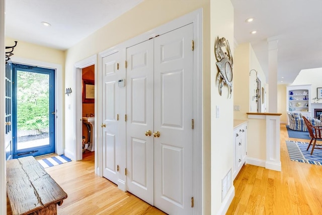 86 Champlain, Chatham, MA 02633 - entrance foyer featuring light wood-type flooring and recessed lighting