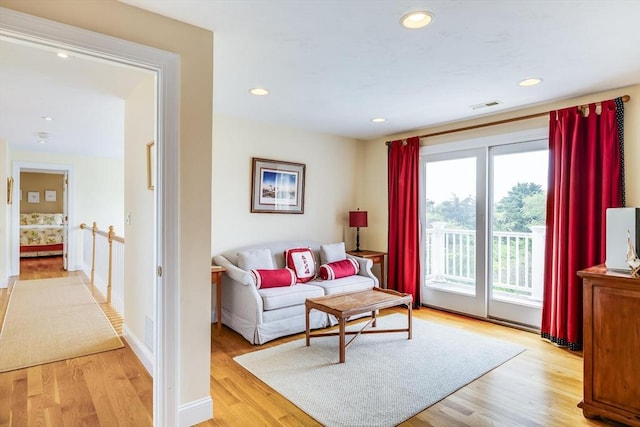 86 Champlain, Chatham, MA 02633 - living area featuring light wood finished floors and recessed lighting