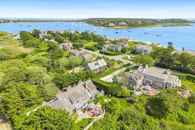 86 Champlain, Chatham, MA 02633 - aerial view of residential area featuring a large body of water
