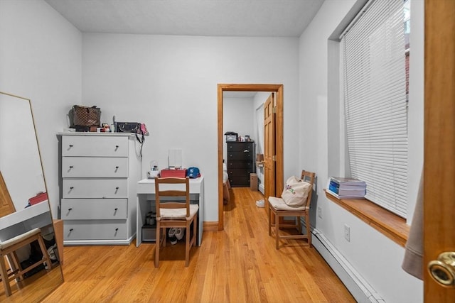 25 Sheafe St, Boston, MA 02113 - interior space featuring baseboard heating, light wood-style flooring, and an office area