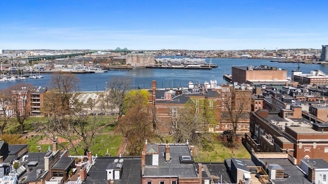 25 Sheafe St, Boston, MA 02113 - aerial view of property and surrounding area featuring a notable bridge, nearby urban area, and a nearby body of water