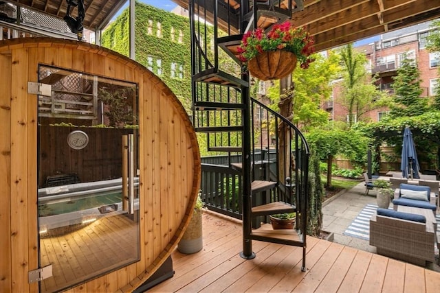 deck with stairway