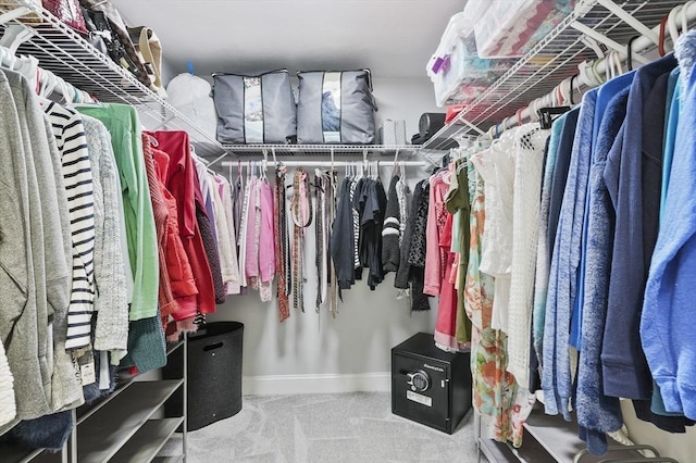 spacious closet featuring carpet