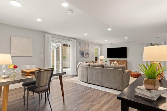 65 Stonegate Dr, East Bridgewater, MA 02333 - living area with recessed lighting and light wood-style flooring