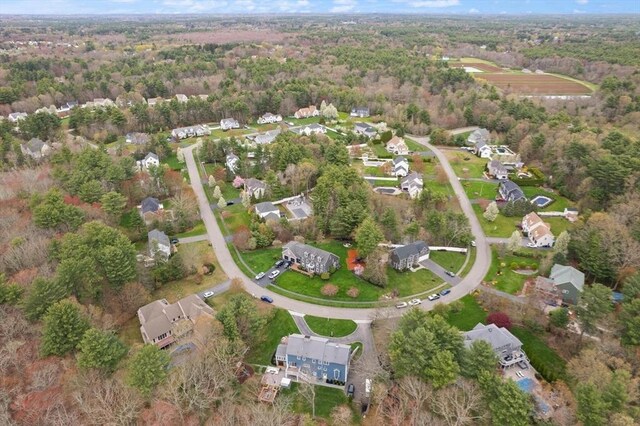 65 Stonegate Dr, East Bridgewater, MA 02333 - drone / aerial view featuring a residential view and a wooded view