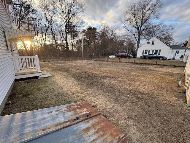 view of yard with fence