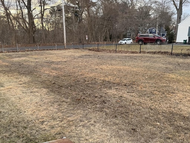 view of yard with fence