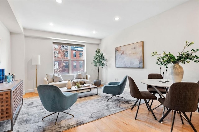 interior space with light hardwood / wood-style flooring