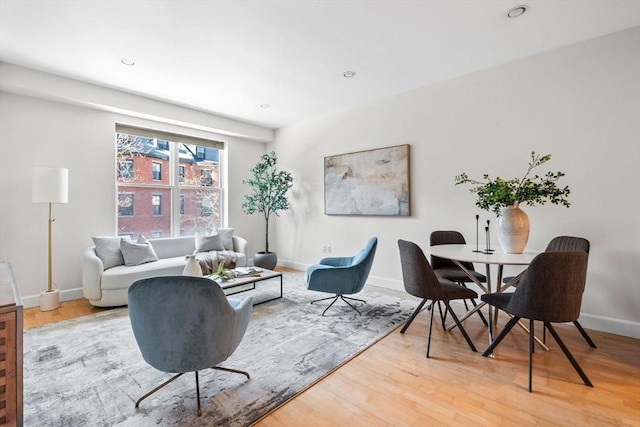 living room featuring hardwood / wood-style floors