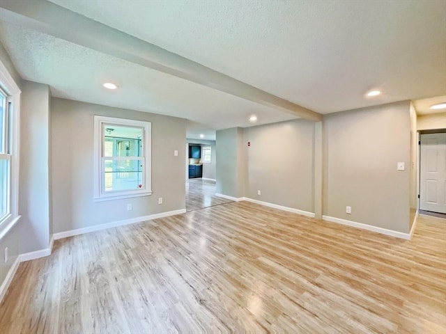 48-50 S Westfield St, Agawam, MA 01030 - spare room featuring light wood finished floors, baseboards, a textured ceiling, and recessed lighting