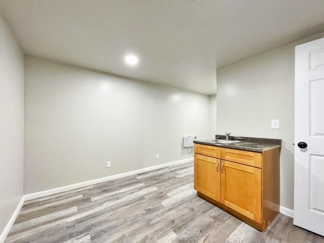 48-50 S Westfield St, Agawam, MA 01030 - bar with a sink, light wood finished floors, baseboards, and recessed lighting