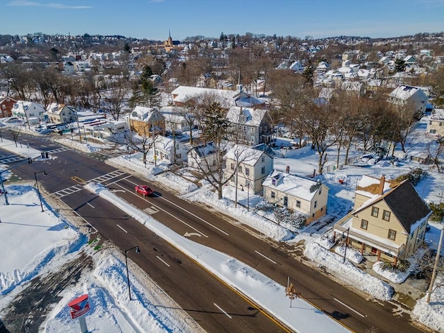 view of snowy aerial view