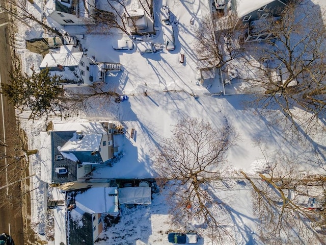 view of snowy aerial view