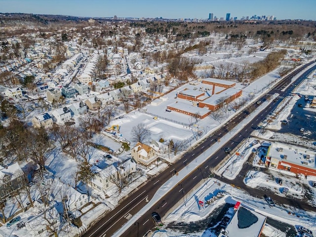 view of snowy aerial view