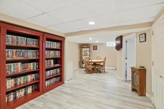 644 Stony Hill Rd, Wilbraham, MA 01095 - sitting room featuring light wood-type flooring, a drop ceiling, and recessed lighting