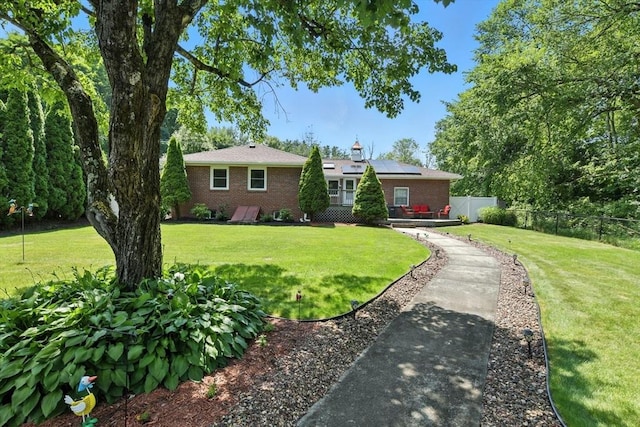644 Stony Hill Rd, Wilbraham, MA 01095 - single story home with brick siding and solar panels