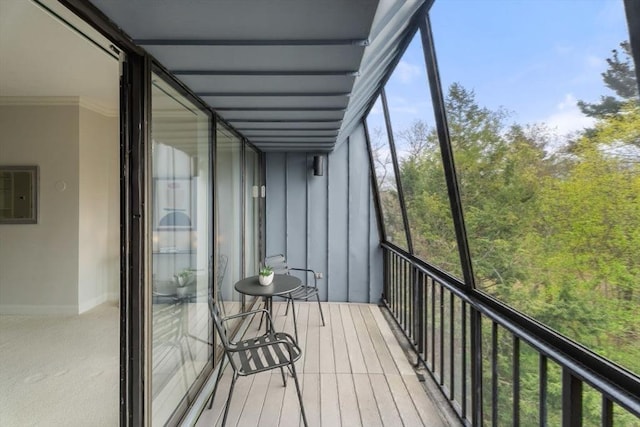 balcony featuring electric panel