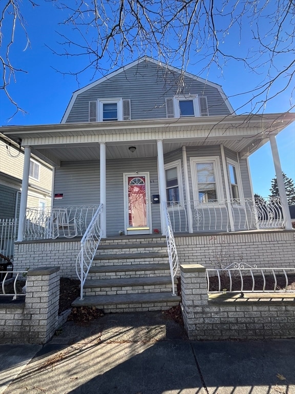 view of front of house with covered porch