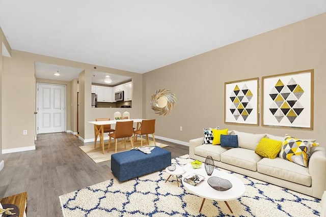 living room featuring hardwood / wood-style flooring