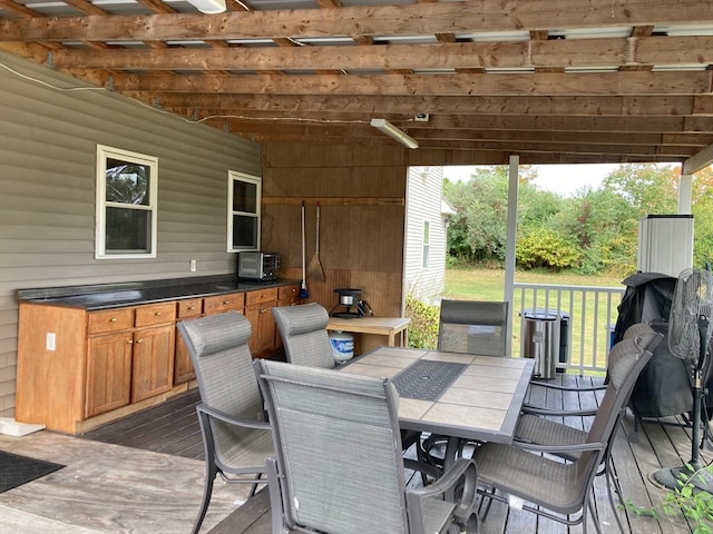 deck with a pergola