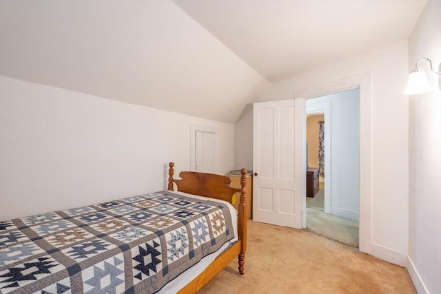 46 Pleasant St, Southbridge, MA 01550 - bedroom featuring light colored carpet, vaulted ceiling, and baseboards