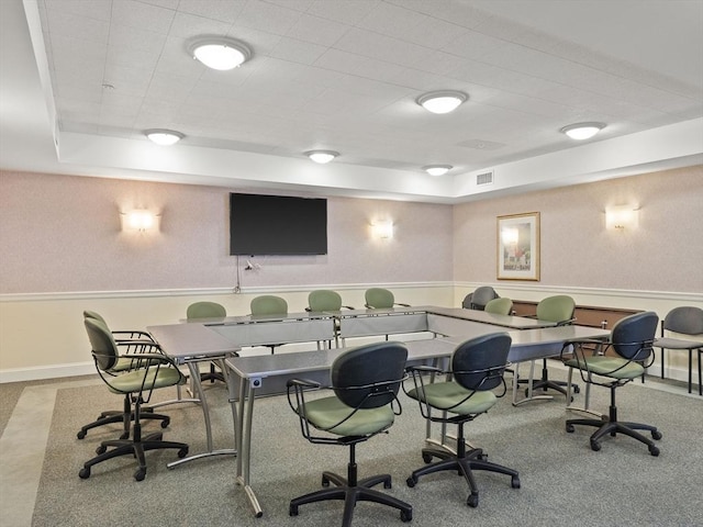 view of carpeted office