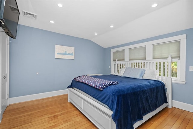 768 Plymouth St, Abington, MA 02351 - bedroom featuring light wood-type flooring, baseboards, recessed lighting, and lofted ceiling