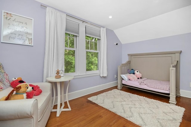 768 Plymouth St, Abington, MA 02351 - bedroom featuring vaulted ceiling, wood finished floors, baseboards, and recessed lighting