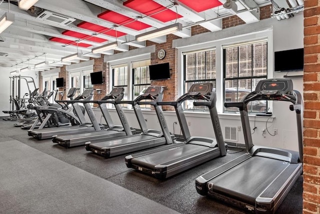 9 W Broadway Unit 311, Boston, MA 02127 - gym featuring brick wall