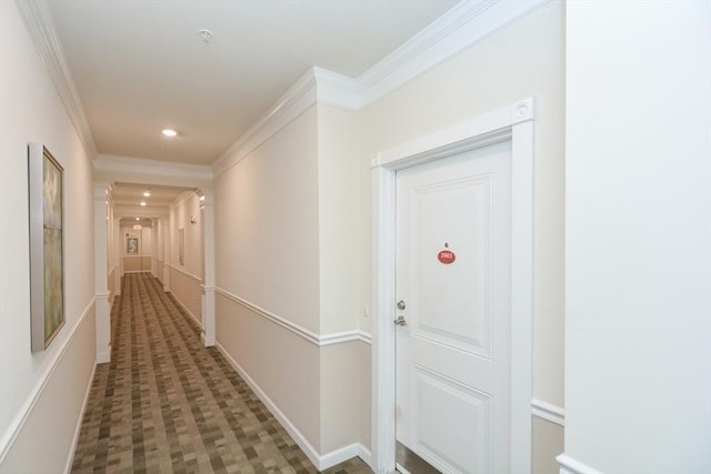 62 Abigail Way Unit 2003, Reading, MA 01867 - corridor with recessed lighting and ornamental molding