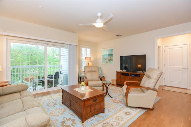 62 Abigail Way Unit 2003, Reading, MA 01867 - living area featuring light wood-type flooring and a ceiling fan